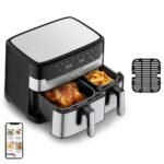 Friteuse à air Moulinex Air fryer Dual Easy Fry & Grill Inox 2 tiroirs EZ905D20 2450 W – Image 2