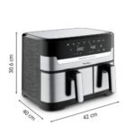 Friteuse à air Moulinex Air fryer Dual Easy Fry & Grill Inox 2 tiroirs EZ905D20 2450 W – Image 3