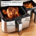 Friteuse à air Moulinex Air fryer Dual Easy Fry & Grill Inox 2 tiroirs EZ905D20 2450 W – Image 6