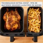 Friteuse à air Moulinex Air fryer Dual Easy Fry & Grill Inox 2 tiroirs EZ905D20 2450 W – Image 7